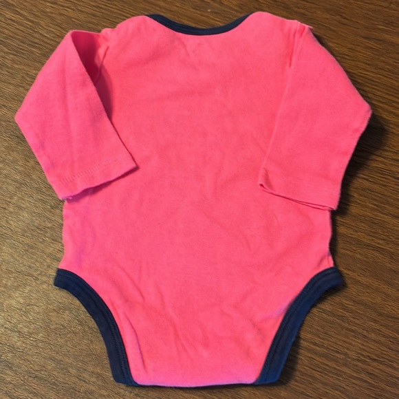 Set of 2 long sleeve bodysuits and 1 pair of Navy ruffle butt pants. - Picture 9 of 13